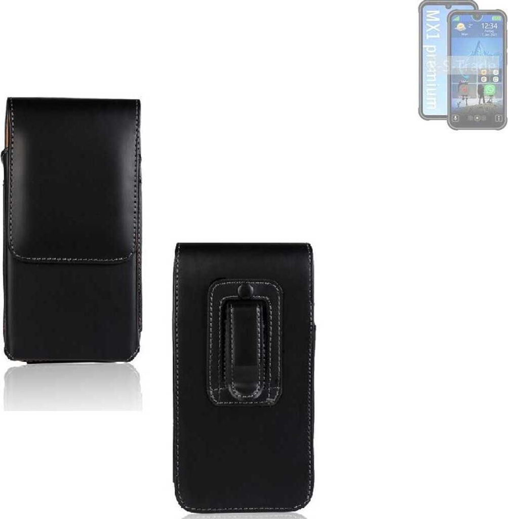 K-S-Trade Gürteltasche kompatibel mit Bea-fon MX1 premium Schutz Hülle Handy Hülle mit Magnetverschluss Holster in schwarz