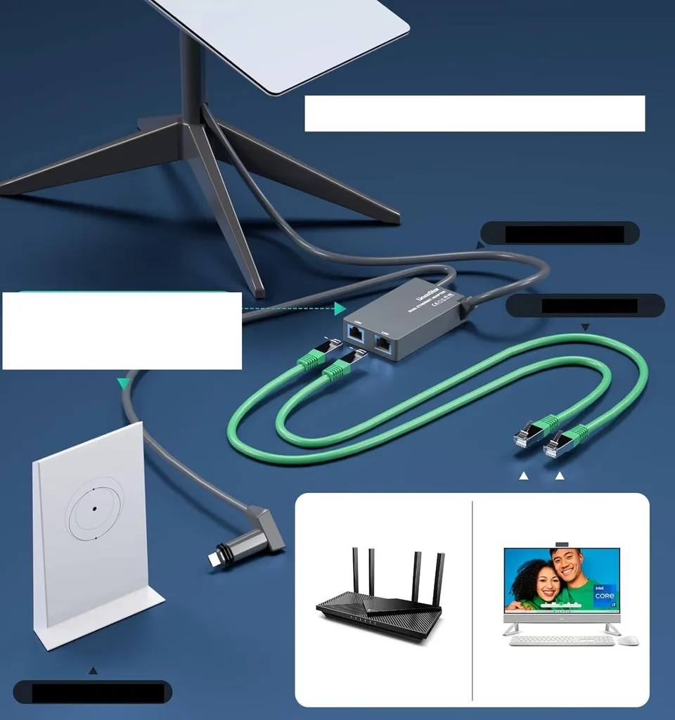 Plus de Wi-Fi Instable : Adaptateur Starlink Gen 2 Ethernet RJ45 1Gbps