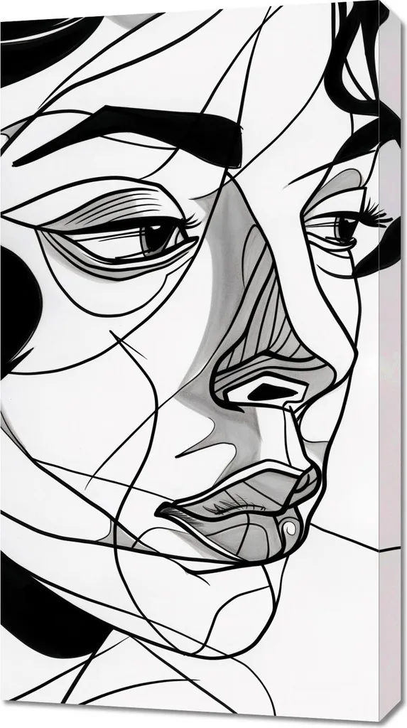 Ritratto Femminile 50x90 Moderno - Quadro Decorativo su Tela Alta Qualità