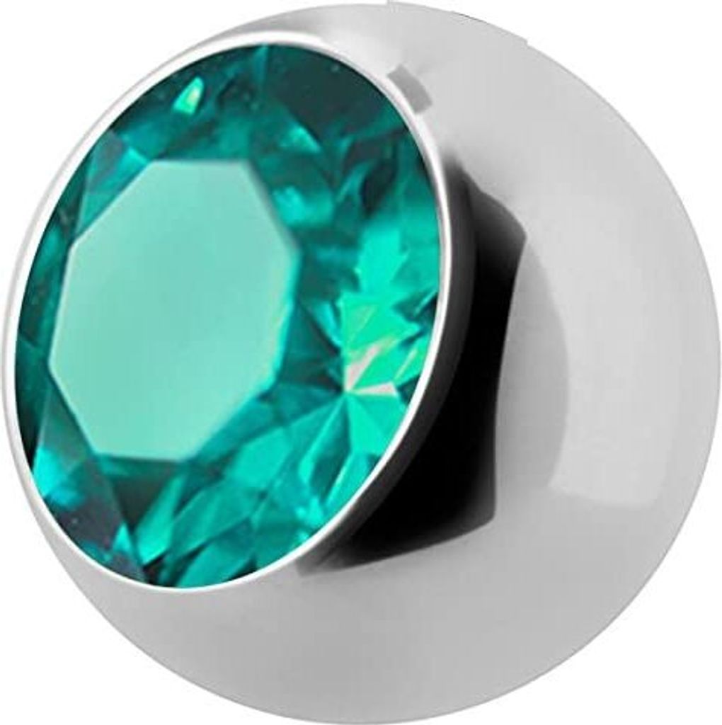 karisma Kugel Verschluss Aufsatz Piercing Edelstahl mit Swarowski Elements Großer Stein Stärke 1,6mm Größe 5mm - Regenbogen