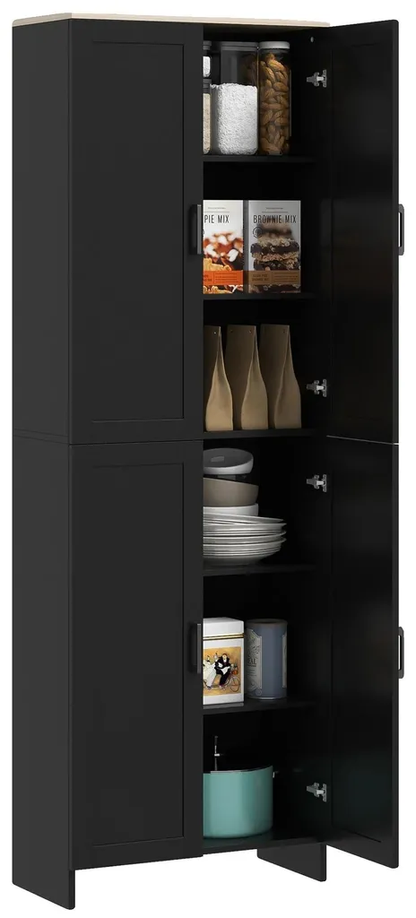 Étagère de rangement colonne noire 170,5 cm meuble de stockage stable