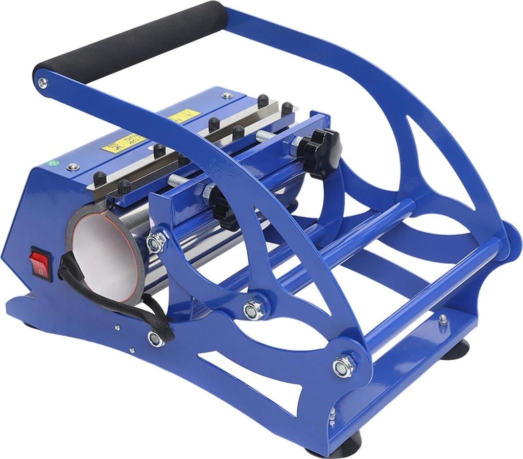 Sublimationspresse - Tassenpresse 6‐in‐1 - 8–30 oz - 500 W - 0–200 °C - Edelstahl - Blau