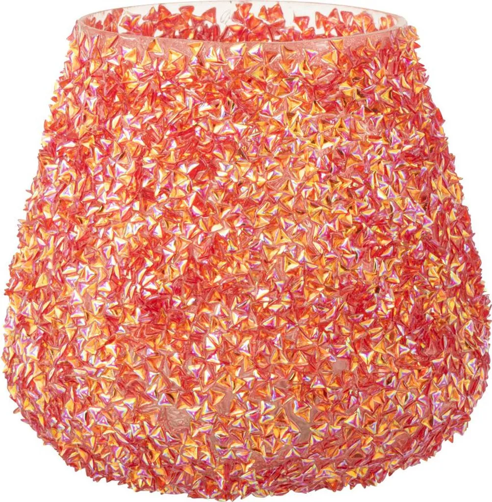Photophore verre perlé orange foncé - Éclairage doux pour salon cosy