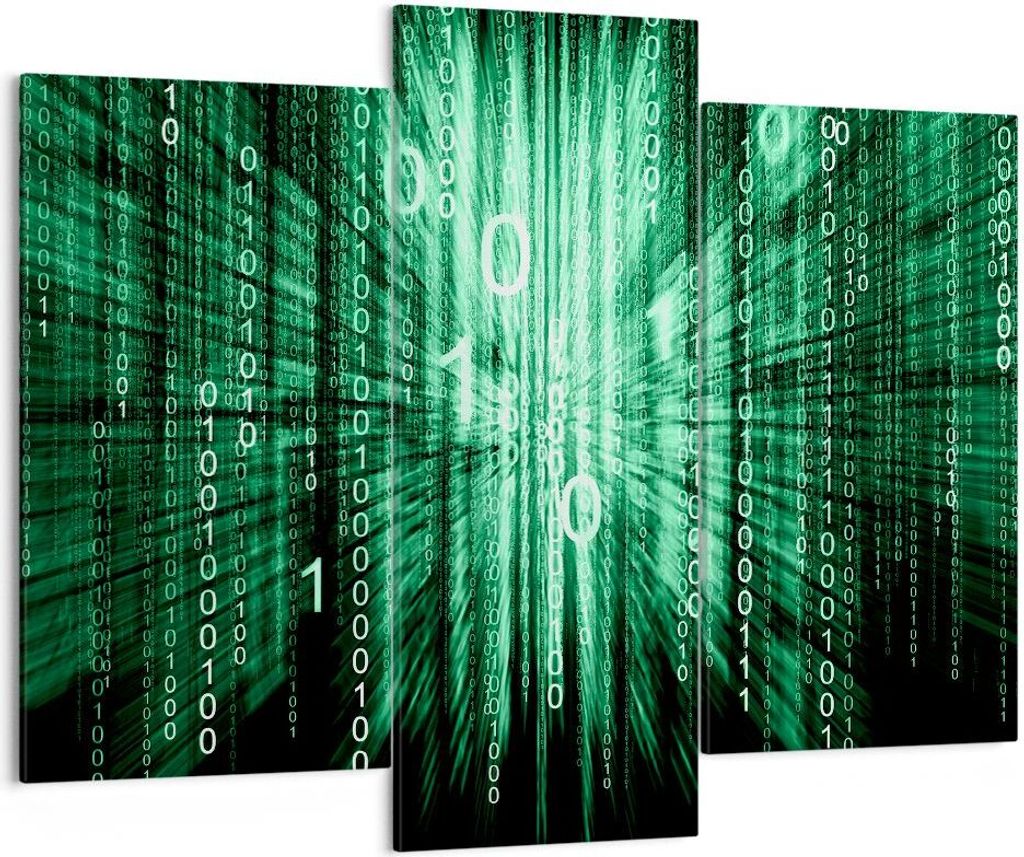 Bild auf Leinwand - Leinwandbild - Abstrakt zusammenfassungszahlen - 130x100cm - Wand Bild - Wanddeko - Leinwanddruck - Bilder - Kunstdruck - Leinw...