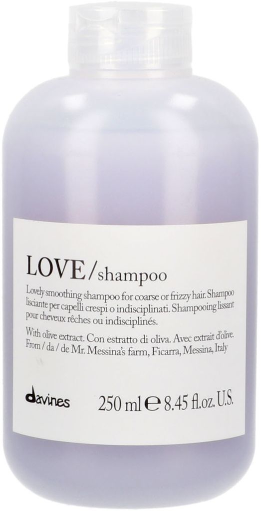 A bottle of Davines shampoo.