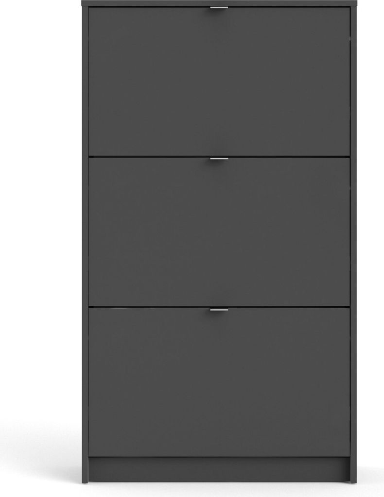 Shane Schuhschrank 3 Falttüren 2R matt grau. Produktbild 