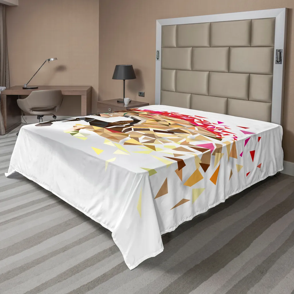 Drap de lit plat ABAKUHAUS Diamant Cheval Sauvage 244 x 205 cm Tan