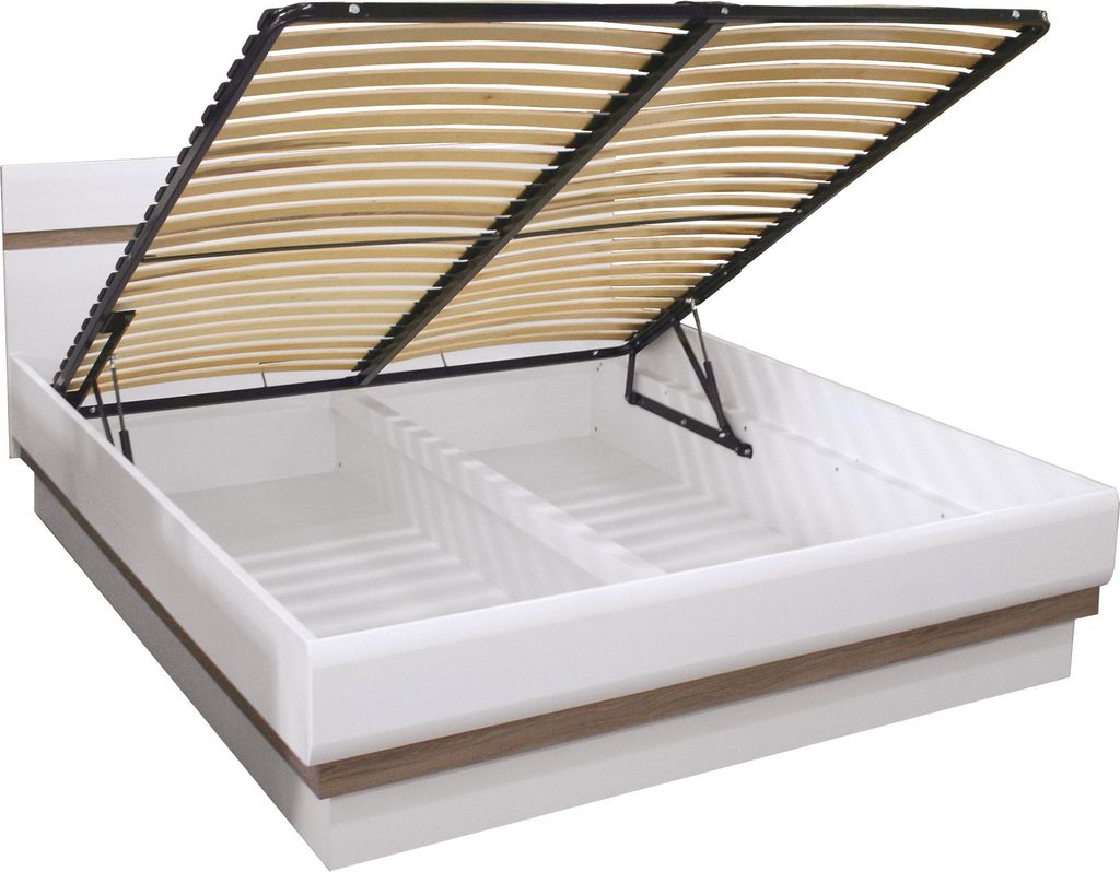 Furniture24 Bett 180/200 cm LIONEL L12 Lift Lattenrost Bettkasten Lattenrahmen klappbar