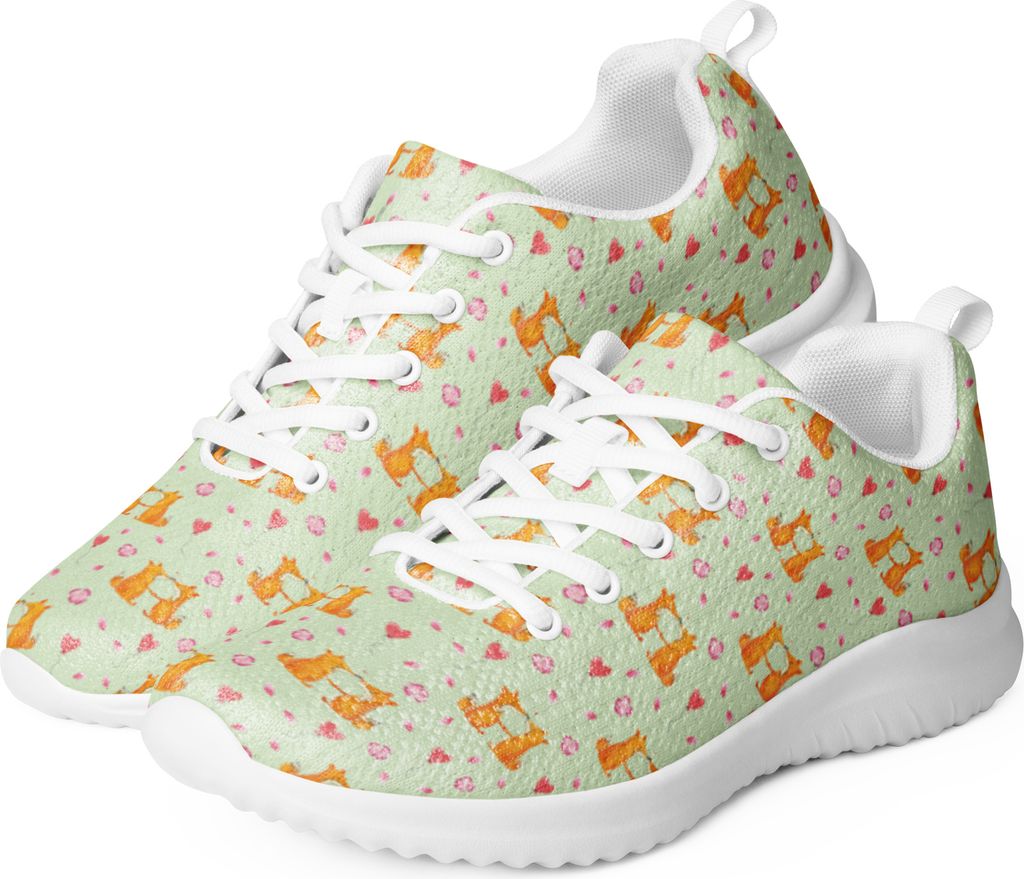 Mr. & Mrs. Panda Sneaker Damen Füchse Liebe Größe 41 - Grün - Geschenk, Ehe, Schnürschuh, Fuchs, Weiß, Laufschuh, Freundin, Bunt