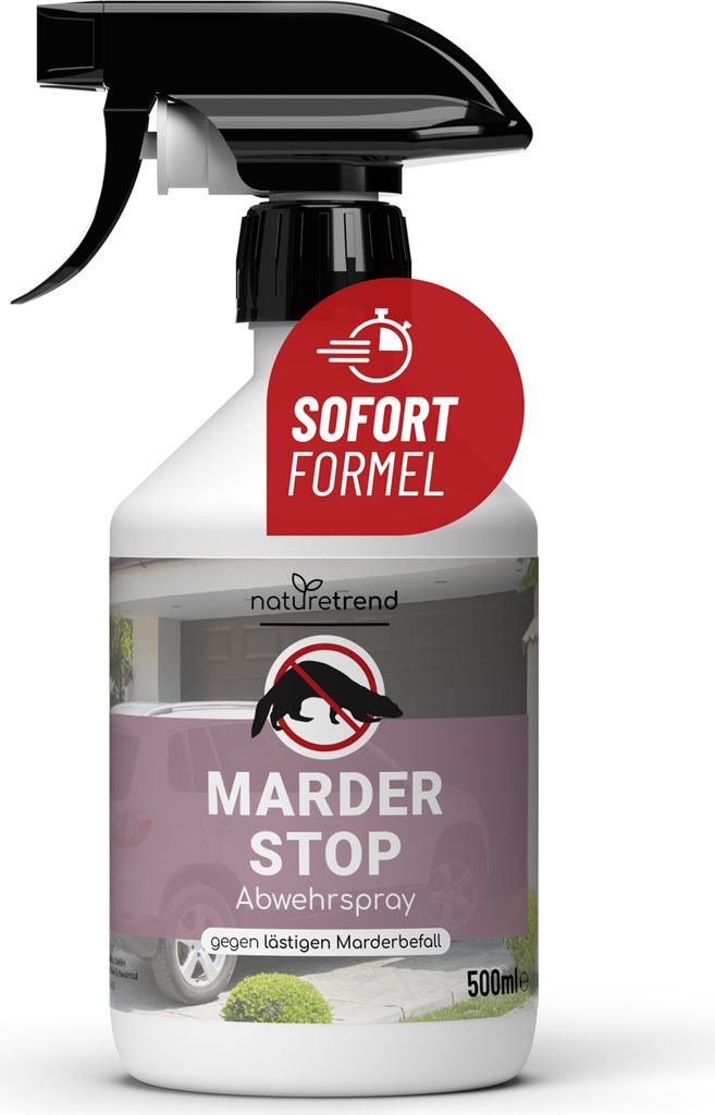 naturetrend Marder Stop 500ml - Marderspray Autoschutz I Anti Marder Spray als Alternative zur Marderfalle I Autopflege, Marderabwehr Spray als zuv...