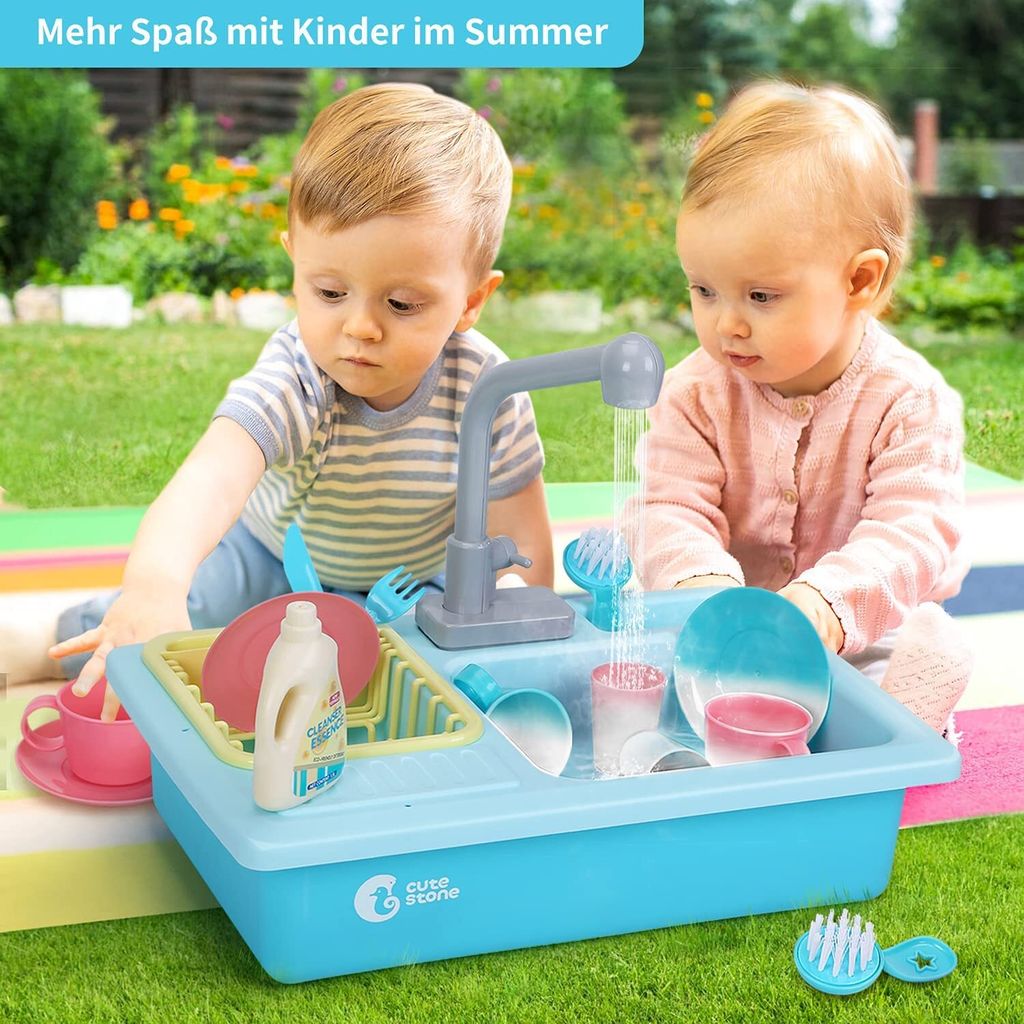 CUTE STONE Küchenspüle Spielzeug Set mit Warmwasserhahn Produktbild 6