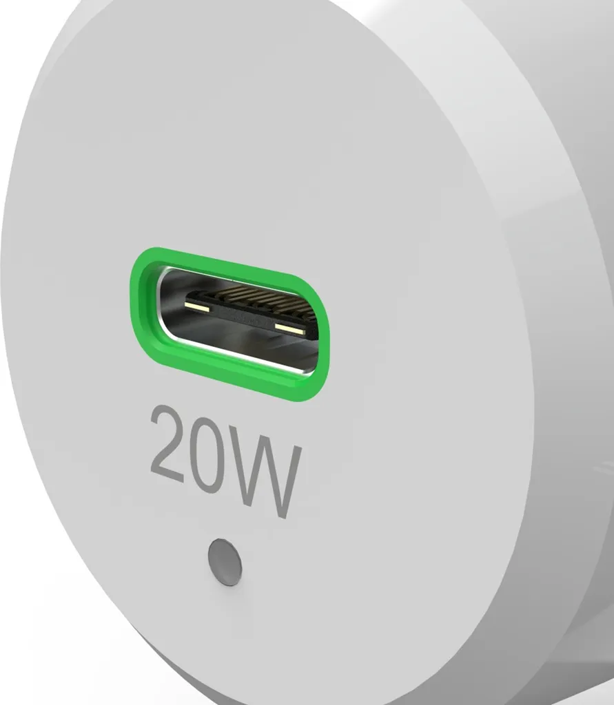 Chargeur auto PD 20W compact blanc avec câble Lightning 1m robuste - 12