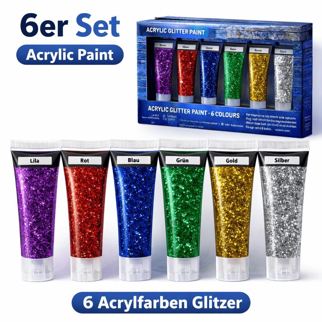 Acrylfarbe 6 Stück Malfarbe Künstlerfarbe Acrylfarben Tuben Produktbild 