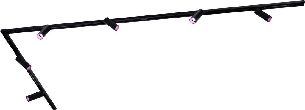 Ledvion - Schienensystem lampen, 3m, 1-Phasen, 4,9W, inklusive 6x GU10 LED , Schwarz, RGB, 6-flammig Spot, spotlight, deckenspot, deckenstrahler, s...
