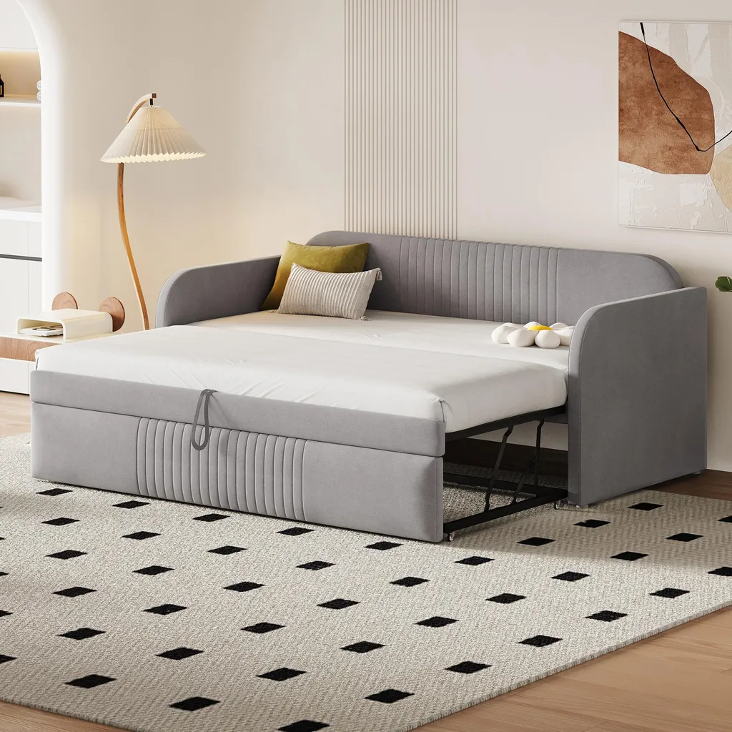 Lit d'appoint modulable 90 ou 180x190 cm parfait pour chambre d'amis