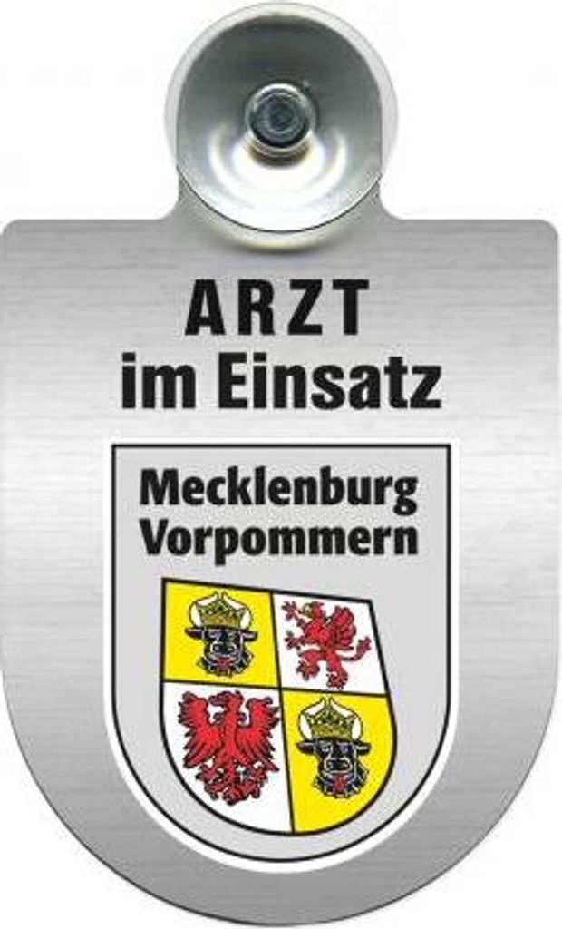 Einsatzschild Windschutzscheibe incl. Saugnapf - Arzt im Einsatz - 309352 - incl. Regionen nach Wahl Color - Region Mecklenburg-Vorpommern