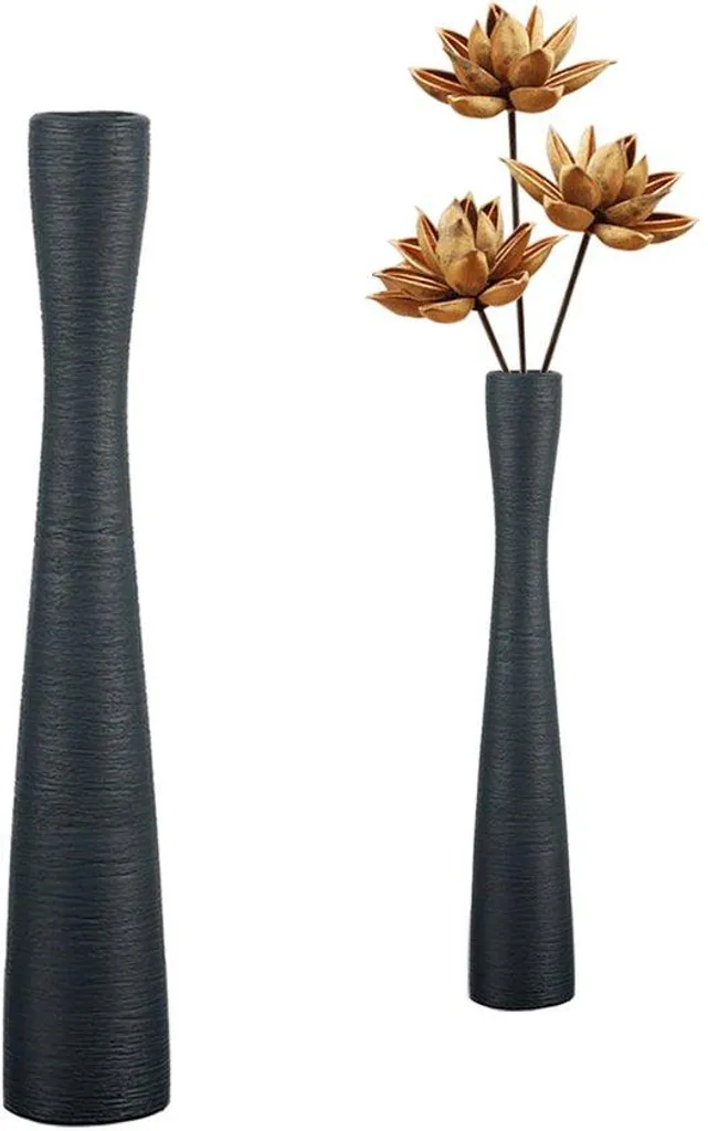 Vase de décoration d'intérieur noir 41 cm pour entrée et bureau chic