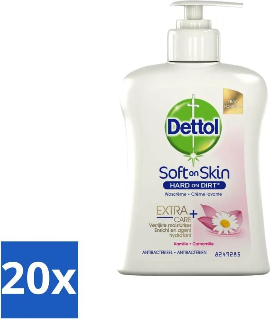 Scorta 20x Dettol Sapone Mani Antibatterico Camomilla 250 ml