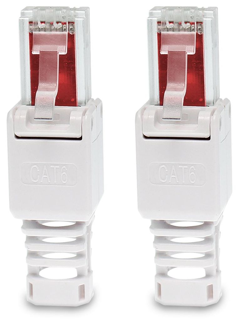 Netzwerkstecker Cat 6 RJ45 Stecker 2x Steckverbinder Produktbild 