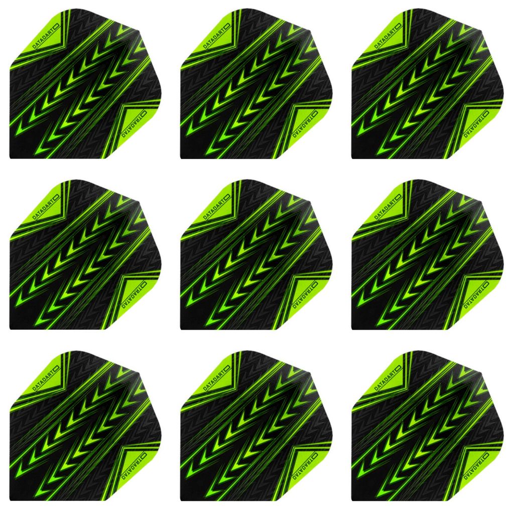 Datadart | Pro100 Dart Flights | 100 Mikron | Grün | 3 Sets = 9 Flights