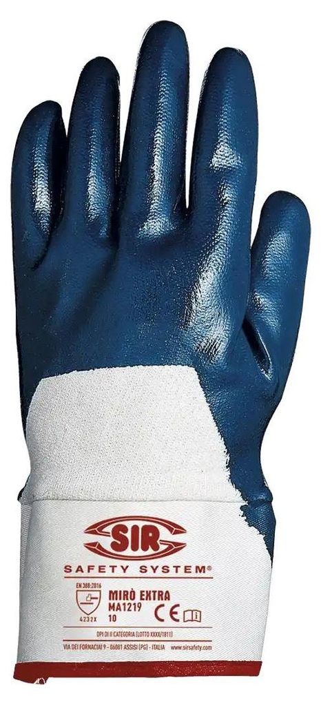 Sir Safety Mirò Extra Arbeitshandschuhe NBR-beschichtet, abriebfest, ölbeständig, 12 Paar, XXL, Blau