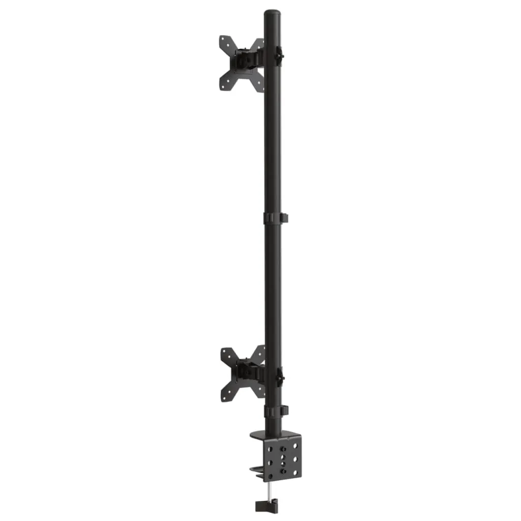 Support double écran pour bureau - Optimisation d'espace Noir en Acier - 5
