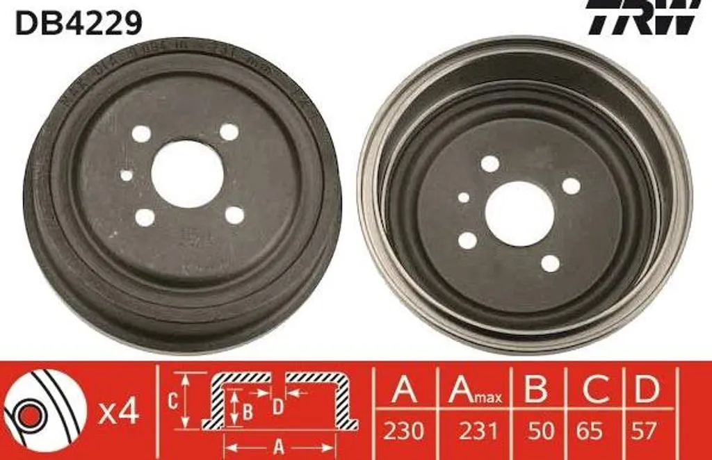 Tambour de frein de rechange pour réfection Opel Vectra et Astra