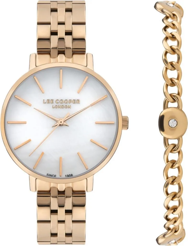 Montre Lee Cooper LC07857.420 rose-or pour femme, élégance fashion