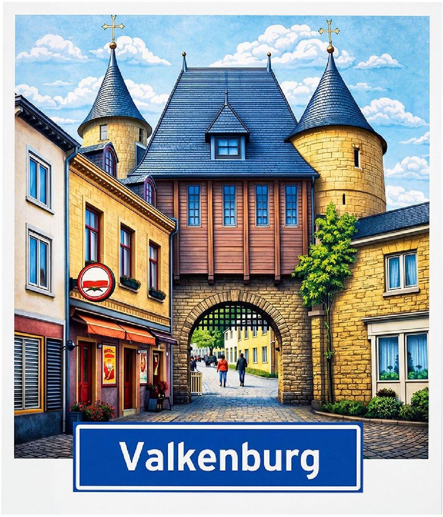 Magnete per frigorifero, Valkenburg, ferro, 7x1x7 cm, blu, Immagine del prodotto 