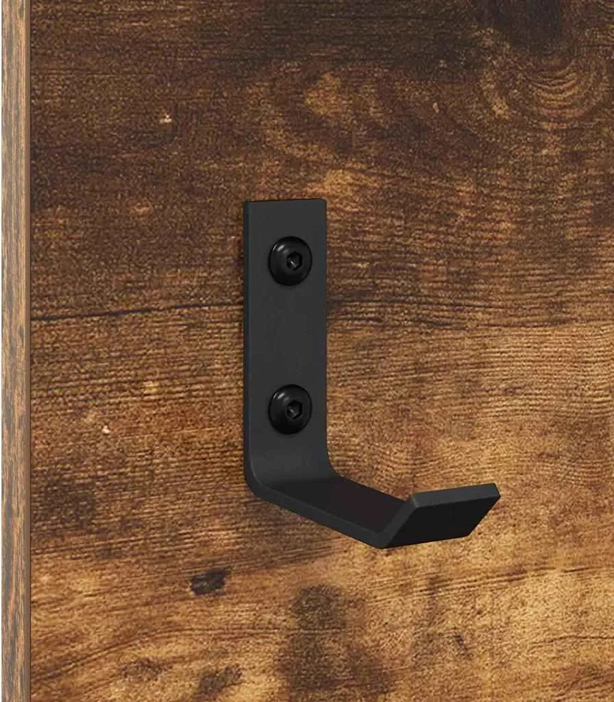 Comodino Sottile a Muro Rovere Affumicato 90x50 - Ottimizzazione Spazi - 9