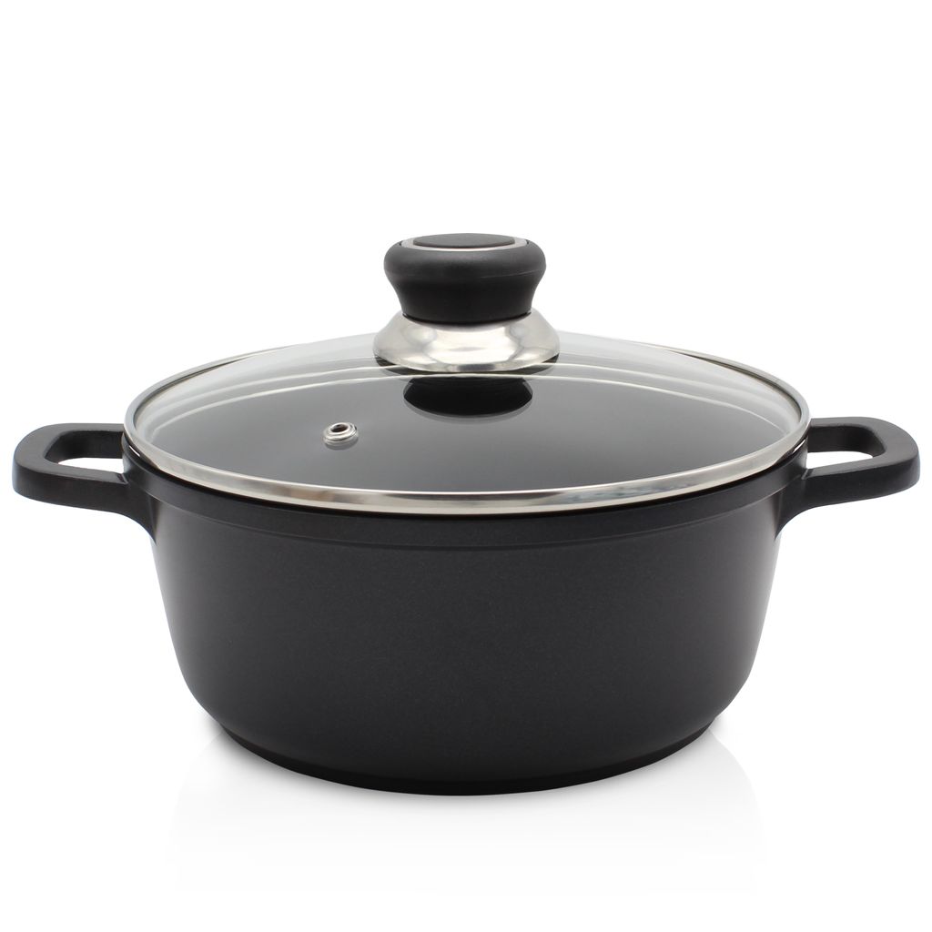 Krüger 22024D Aluguss-Topf Delta mit Glasdeckel, 24 cm