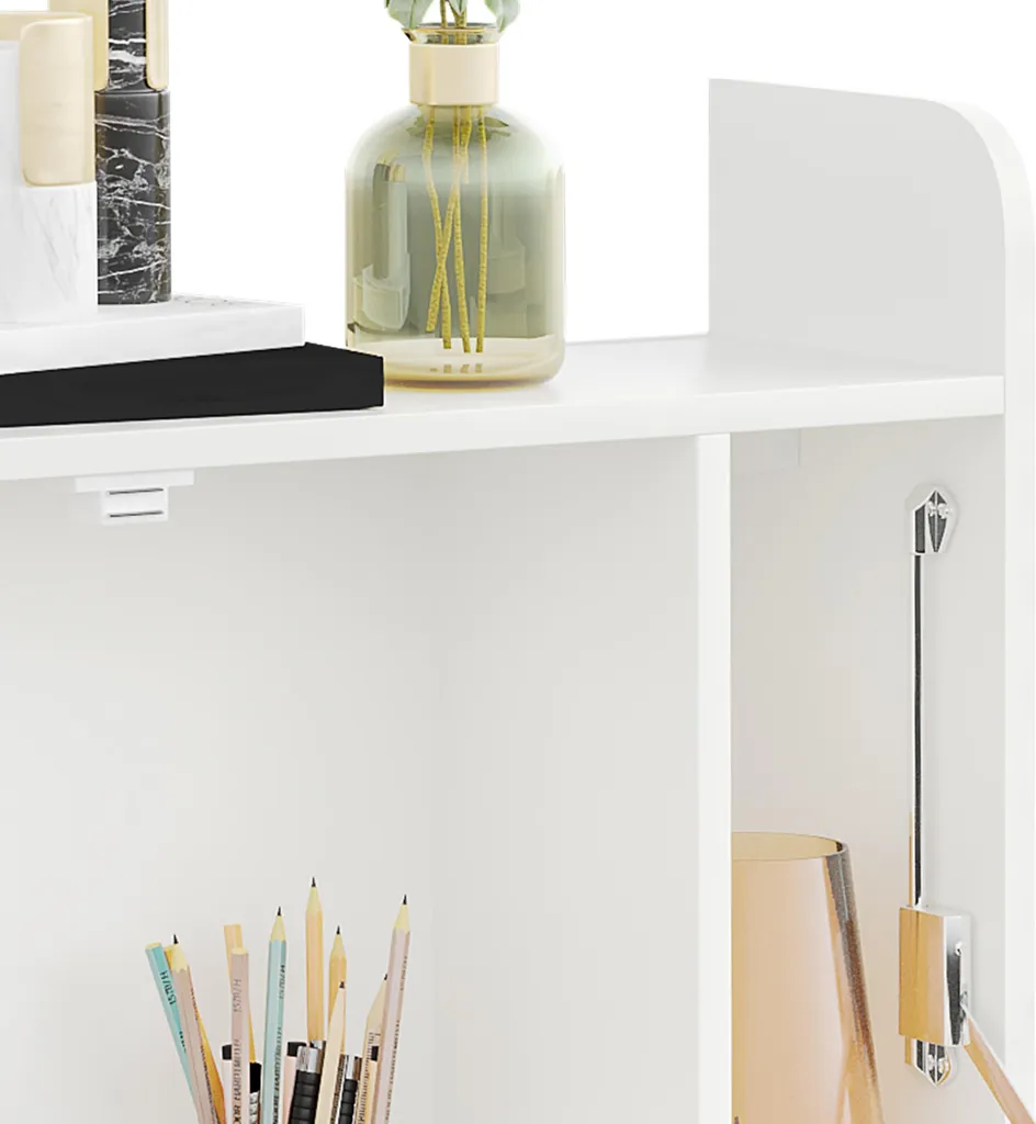 Table d'ordinateur murale escamotable blanche avec tablette de rangement