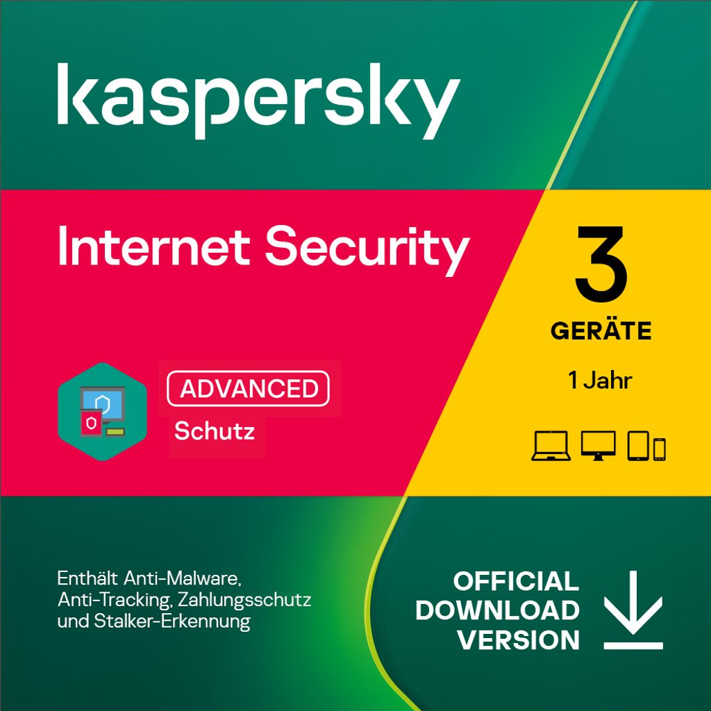 Kaspersky Internet Security 2024 3-Gerät / 1-Jahr (Lizenz Produktbild 