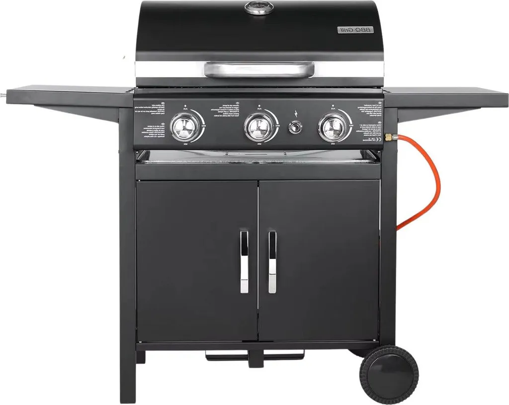 Barbecue gaz 3 brûleurs : fini les viandes brûlées, grilles fonte - RVS