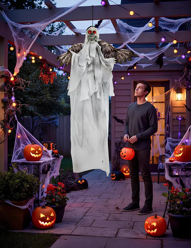 Angelo Scheletrico Fluttuante - Decorazione Animatronic Alta Qualità