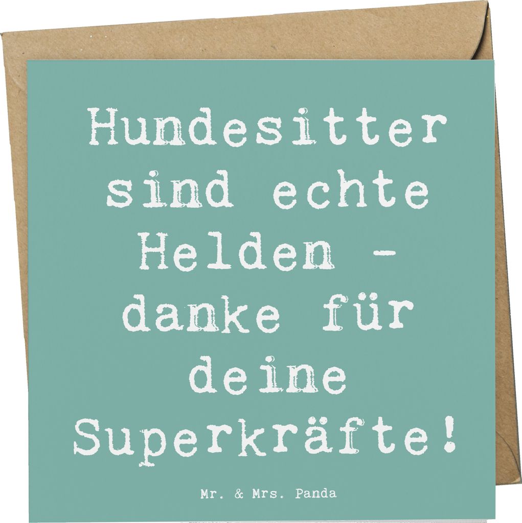 Mr. & Mrs. Panda Glückwunschkarte Spruch Hundesitter Helden - Meeresbrise - Geschenk, doppelkarte, Hunde, Bedanken, Danke sagen, faltkarte, Klappk...
