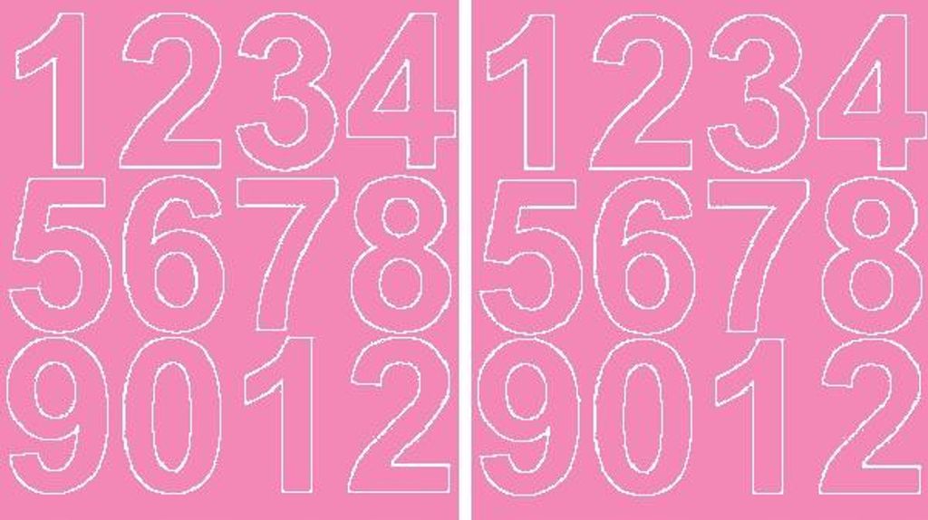 Selbstklebende Zahlenaufkleber, 7 cm, rosa, matt