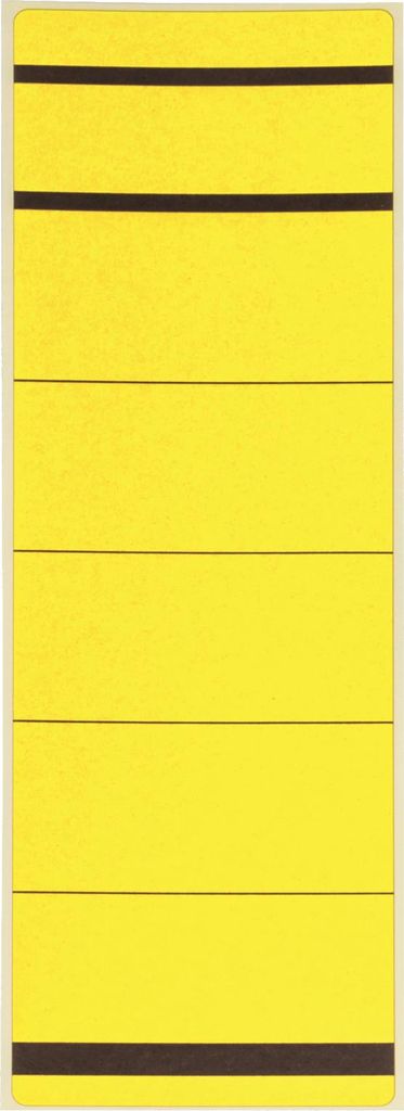 Ordneretikett E-737821 00 breit/kurz selbstklebend Papier gelb 10 Stück Packung mit 10 Stück