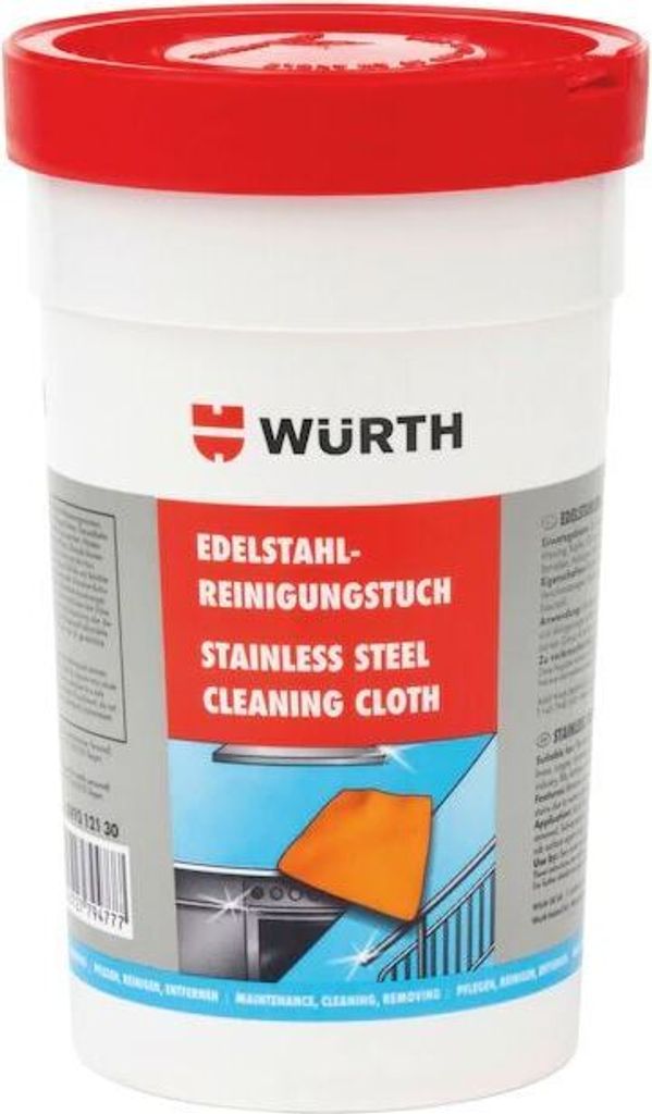 Würth Edelstahl Reinigungstücher 30 Stück, Weiß, 1-Pack, Produktbild 