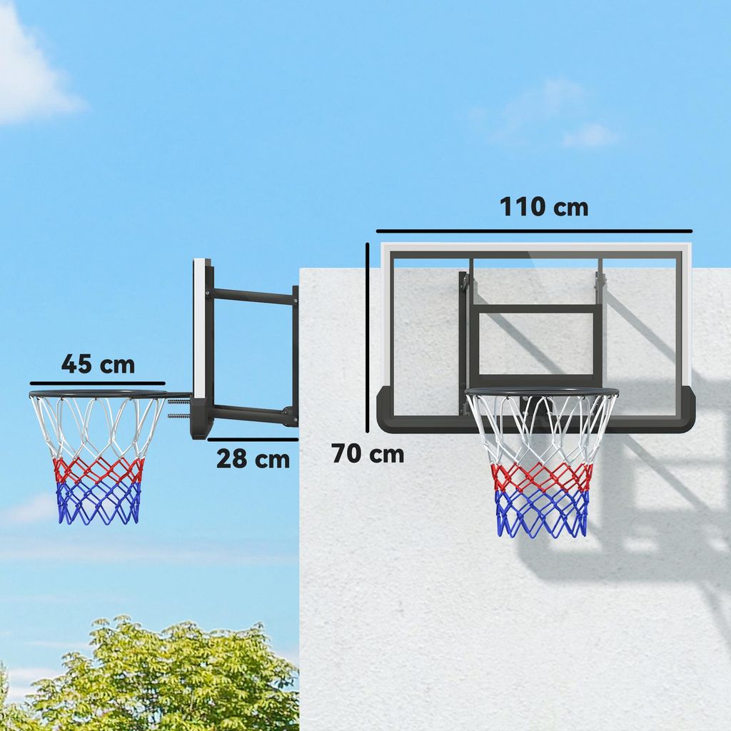 Panier de basket portable professionnel hauteur réglable 250 - 305 cm NY