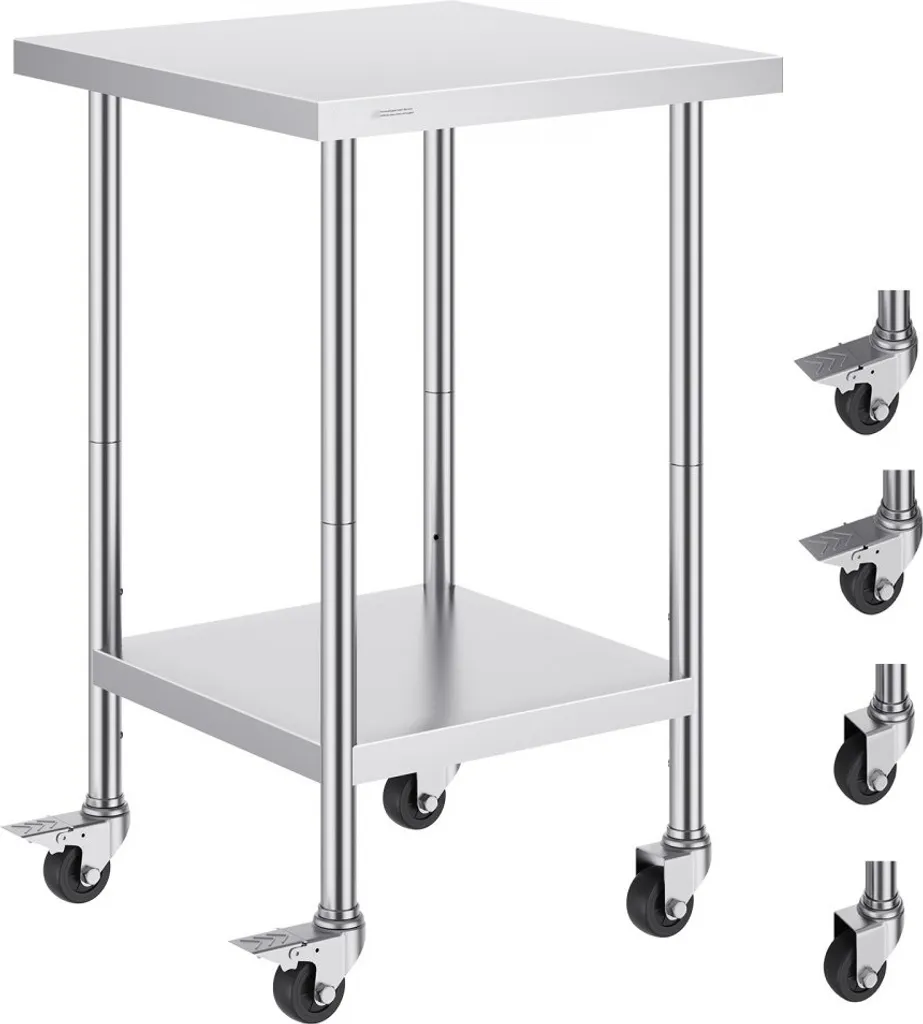 Table de cuisine sur roulettes 61cm : libérez l'espace de préparation