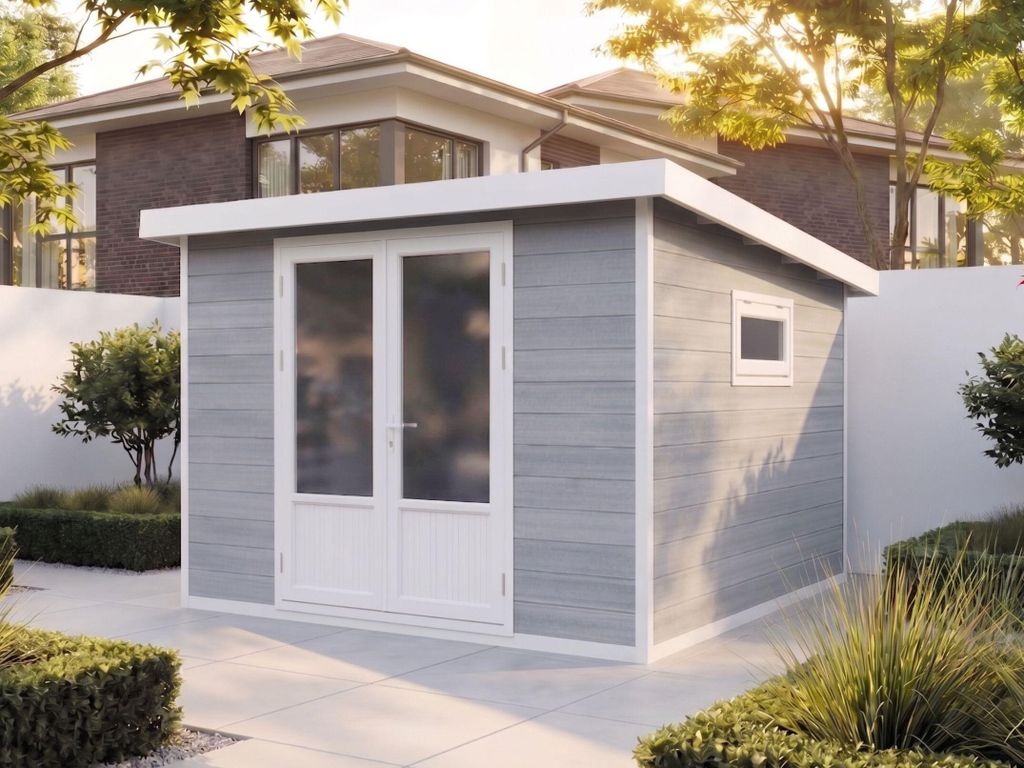 WPC Gartenhaus Modell Ligno White 8,4 m² Produktbild 