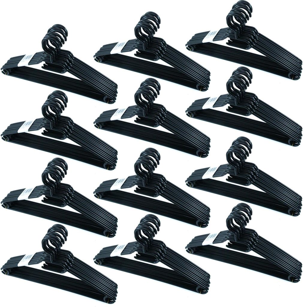 Kleiderbügel Kunststoff Schwarz RSR Hangers Kleiderbügel K 43 Cm Aus Kunststoff 20 Stück Hemdenbügel 360° Drehbarer Haken Blusenbügel Kunststoff Schwarz Mit Hosensteg Kleiderbügel Hemden