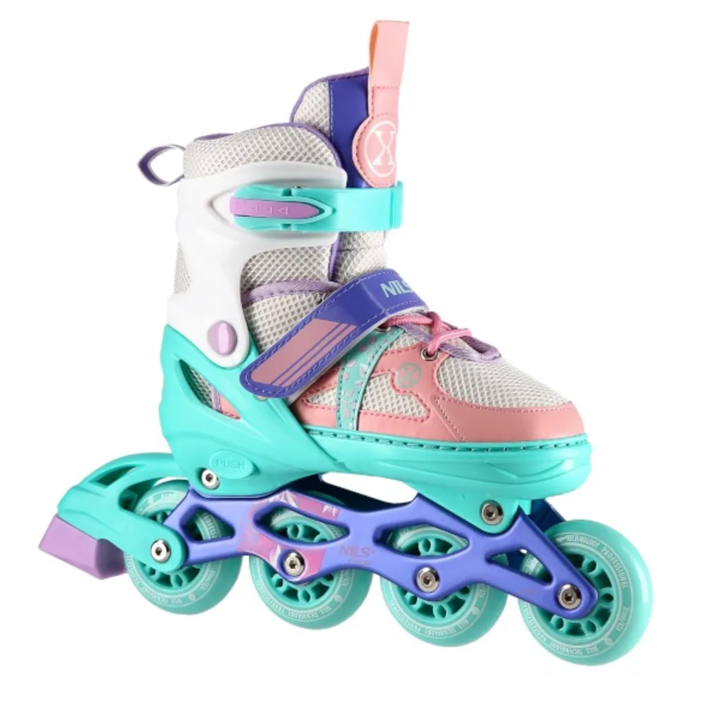 Patins à Roues Alignées pour Enfant NILS Extreme NJ1828A Blanc Menthe