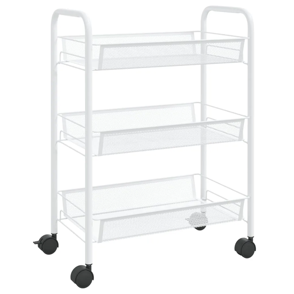 Carrello da Cucina Bianco in Ferro 3 Ripiani 46x26x64cm | Offerta Online - 1