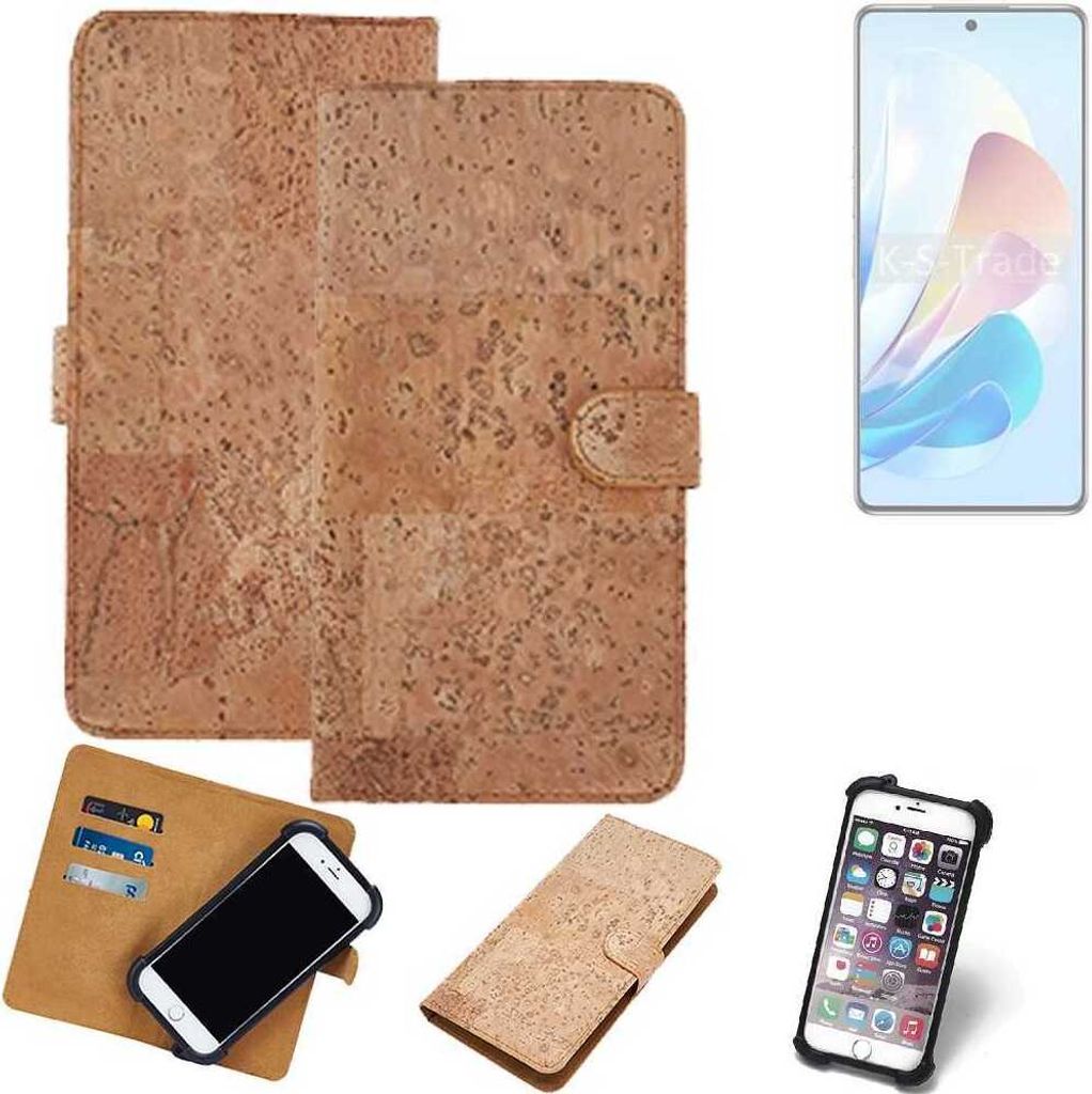 K-S-Trade Hülle kompatibel mit Tecno Camon 30 Premier 5G Kork Handyhülle Cover Schutzhülle TPU Case Bumper in Hellbraun, (1x)