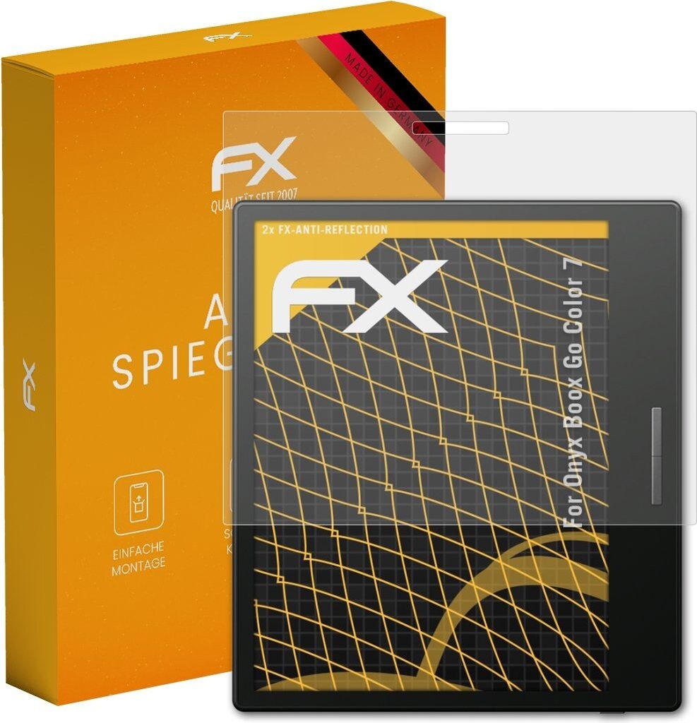 atFoliX FX-Antireflex 2x Schutzfolie kompatibel mit Onyx Boox Go Color 7 Displayfolie