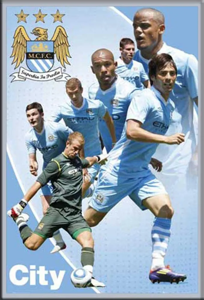 Protégez votre Poster Manchester City 11/12 avec ce Cadre Alu Argenté Pro