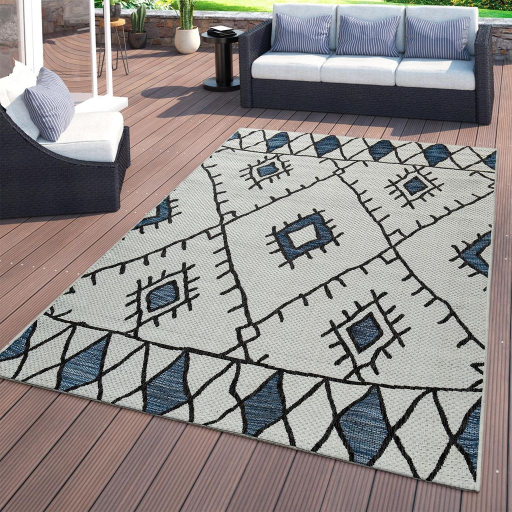 TT Home Flachgewebter In- & Outdoor Teppich Ethno Produktbild 