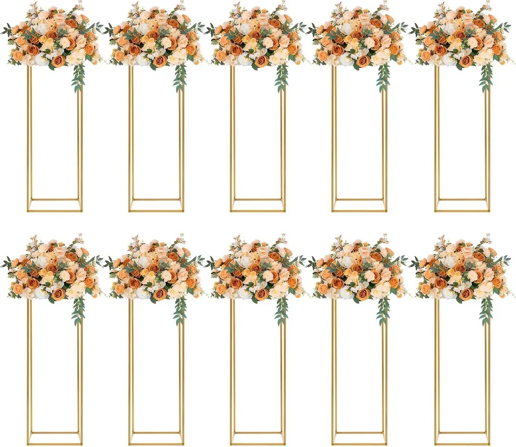 Allestimento Eventi Oro: Set Fiori Versatile per Centrotavola